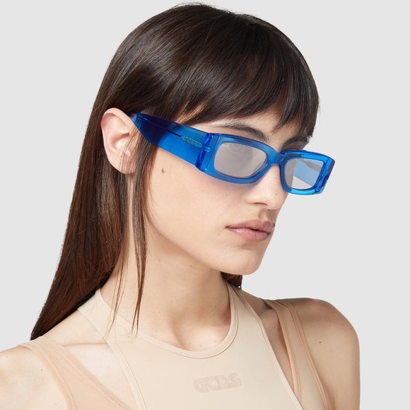 New Woman’s AJ Morgan Big Payback Super Oversized Light Blue Clear Sunglasses - Picture 7 of 7